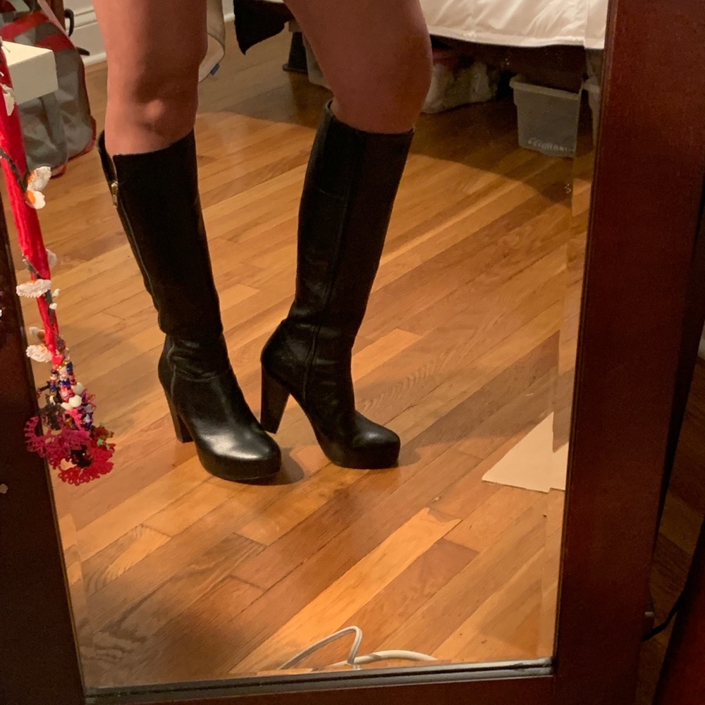 Black leather boots